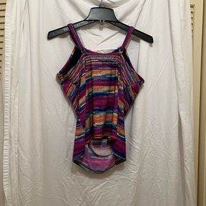 Swim or sports shirt multicolored pink, turquoise , purple , orange